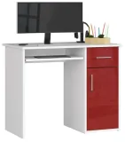 biurko-pin-90-cm-biale-czerwony-polysk-wolnostojace