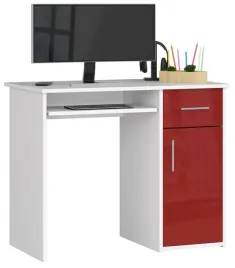 biurko-pin-90-cm-biale-czerwony-polysk-wolnostojace