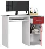biurko-pin-90-cm-biale-czerwony-polysk-wolnostojace