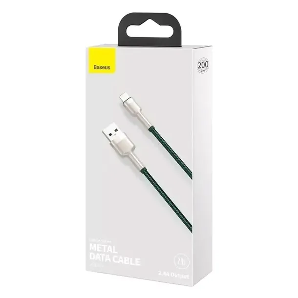kabel-usb-do-lightning-baseus-cafule-2-4a-2m-zielony-waga-z-opakowaniem-0-3-kg-stan-nowy