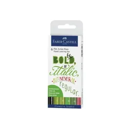 pisaki-pedzelkowe-pitt-hand-lettering-6szt-zielone-faber-castell