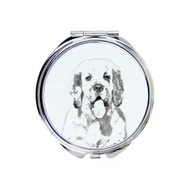 clumber-spaniel-lusterko-kieszonkowe-z-psem-personalizowane-lusterko-do