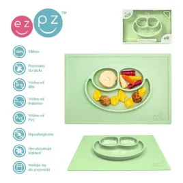 ezpz-silikonowy-talerzyk-2w1-happy-mat-pastelowa-zielen