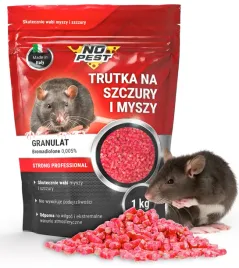 Zdjęcie produktu Trutka NO PEST na Myszy i Szczury 1kg Czerwony Granulat Ziarno Trucizna