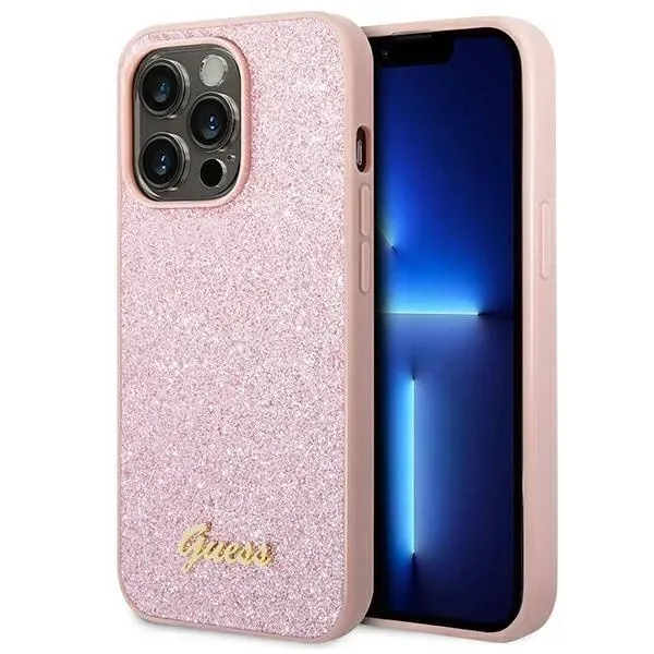 etui-guess-glitter-script-na-iphone-14-pro-rozowe