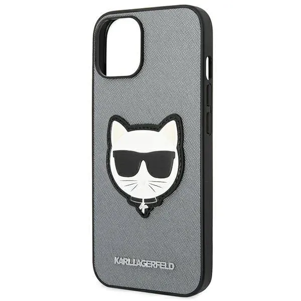 etui-karl-lagerfeld-saffiano-choupette-head-patch-na-iphone-14-plus-srebr-stan-nowy