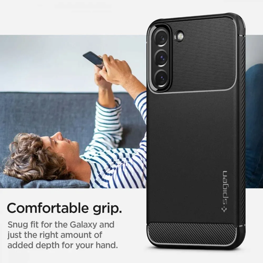 spigen-rugged-armor-galaxy-s22-matte-black