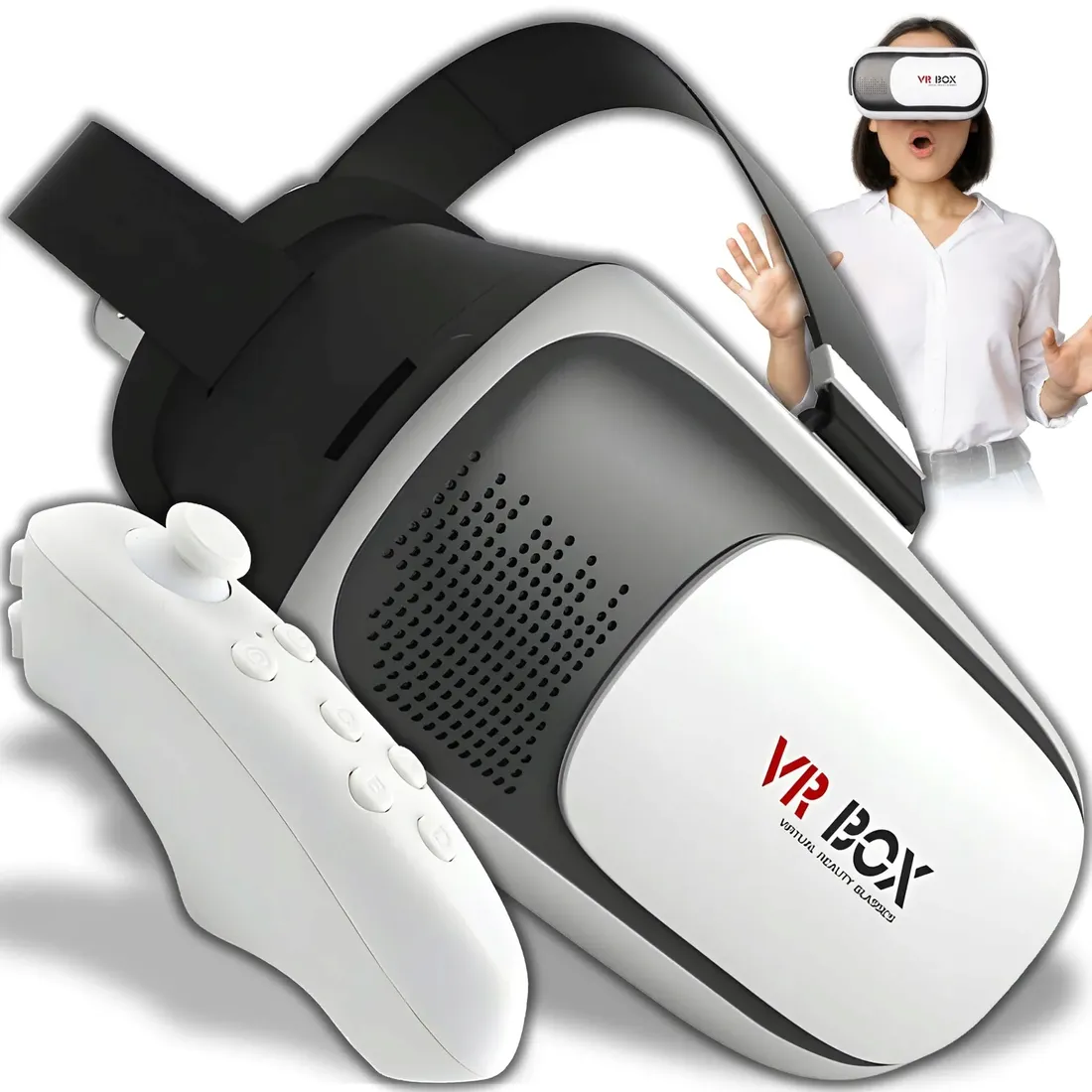 gogle-okulary-vr-3d-do-telefonu-wirtualna-rzeczywistosc-kontroler-bt-zestaw-stan-nowy
