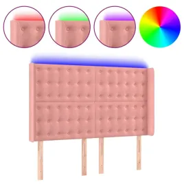 zaglowek-do-lozka-z-led-rozowy-147x16x118-128-cm-aksamit