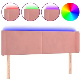 zaglowek-do-lozka-z-led-rozowy-147x16x78-88-cm-aksamit
