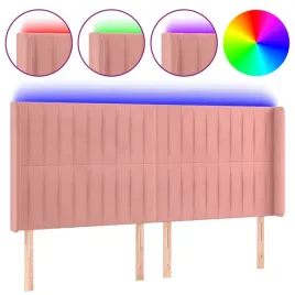 zaglowek-do-lozka-z-led-rozowy-163x16x118-128-cm-aksamit