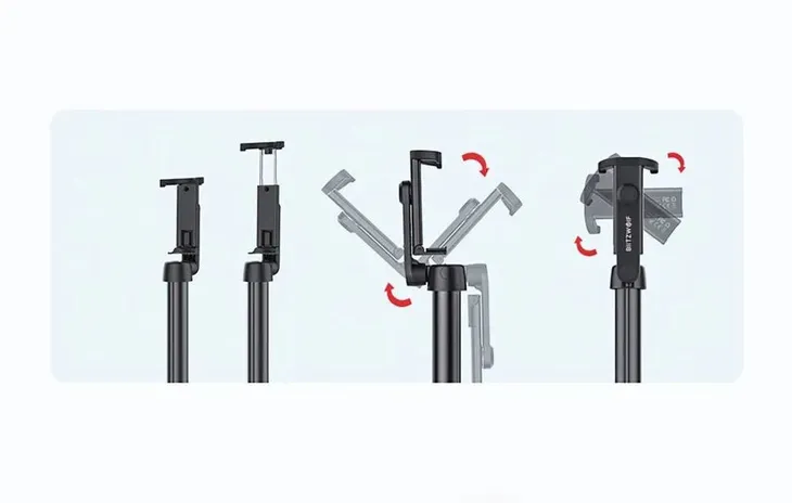 selfie-stick-statyw-bluetooth-blitzwolf-bw-bs10-plus-czarny-waga-z-opakowaniem-0-3-kg-stan-nowy