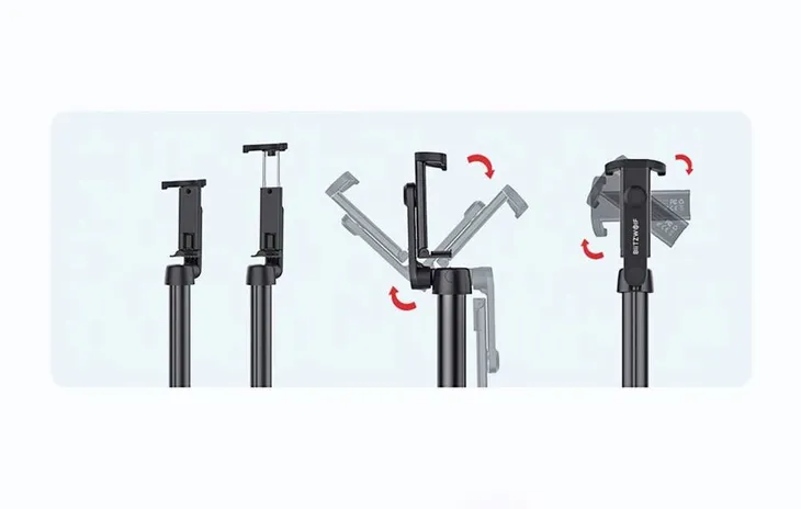 selfie-stick-statyw-bluetooth-blitzwolf-bw-bs10-plus-czarny-waga-z-opakowaniem-0-3-kg-stan-nowy