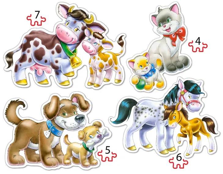 puzzle-4w1-4567-elementow-animals-with-babies-stan-nowy