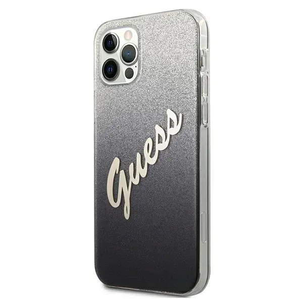 guess-iphone-12-pro-max-67-czarny-black-hardcase-glitter-gradient-script-stan-nowy