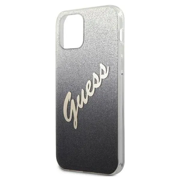 guess-iphone-12-pro-max-67-czarny-black-hardcase-glitter-gradient-script-stan-nowy