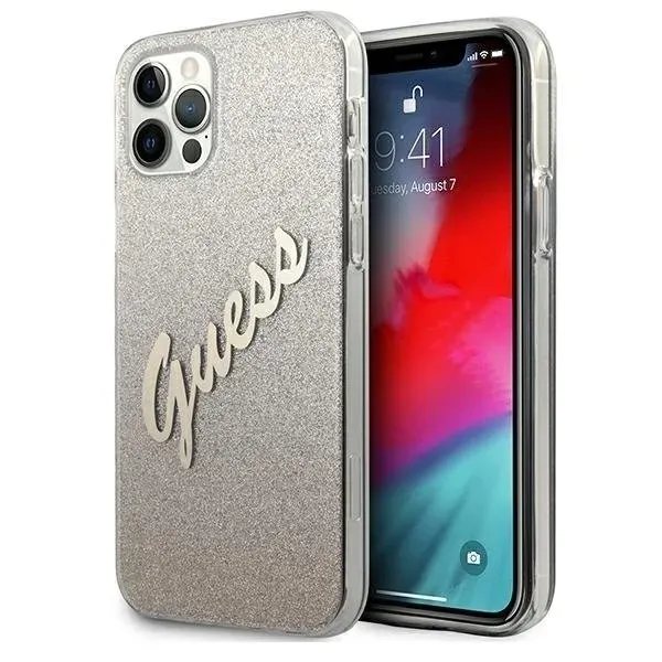 guess-iphone-12-pro-max-67-zloty-gold-hardcase-glitter-gradient-script