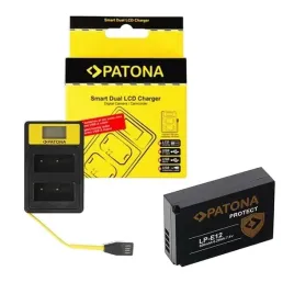 ladowarka-patona-dual-lcd-lp-e12-akumulator-patona-lp-e12