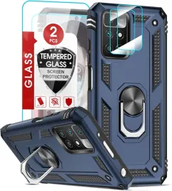 etui-pokrowiec-do-xiaomi-redmi-10-granatowy-pancerny-2x-folia-ochronna