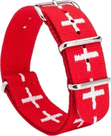 pasek-do-zegarka-czerwony-nato-nylon-uniwersalny-srebrna-klamra-20mm