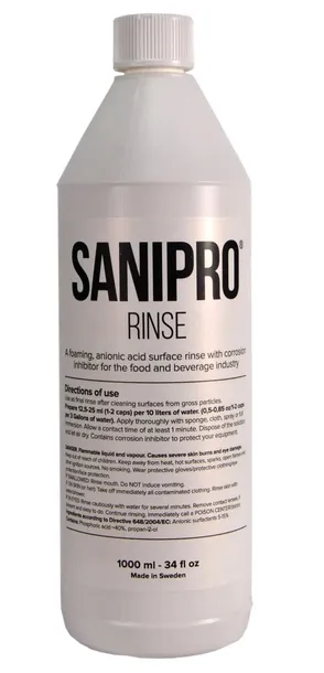 SANIPRO RINSE środek dezynfekujący 1L do enologii