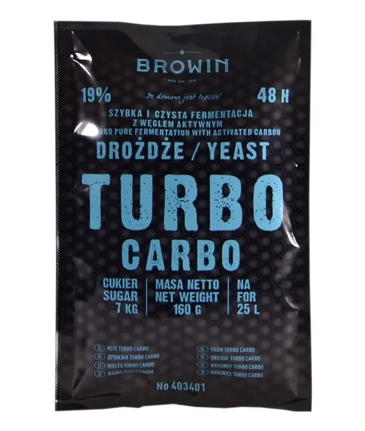 BROWIN TURBO CARBO drożdże gorzelnicze 48h 160gdro