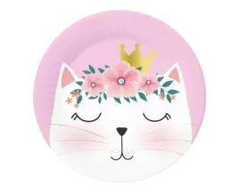 talerzyki-papierowe-kotek-z-korona-rozowe-urodzinowe-18cm-6-sztuk-pg-tko7