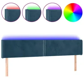 zaglowek-led-aksamitny-203x16x78-88-cm-ciemnoniebieski