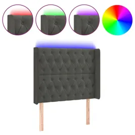 zaglowek-led-aksamitny-ciemnoszary-93x16x118cm
