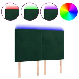 zaglowek-led-aksamitny-ciemnozielony-144x5x118-128cm