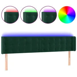 zaglowek-led-aksamitny-ciemnozielony-183x16x78-88-cm