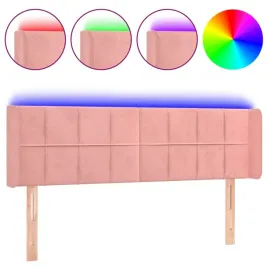 zaglowek-led-aksamitny-rozowy-147x16x78-88-cm