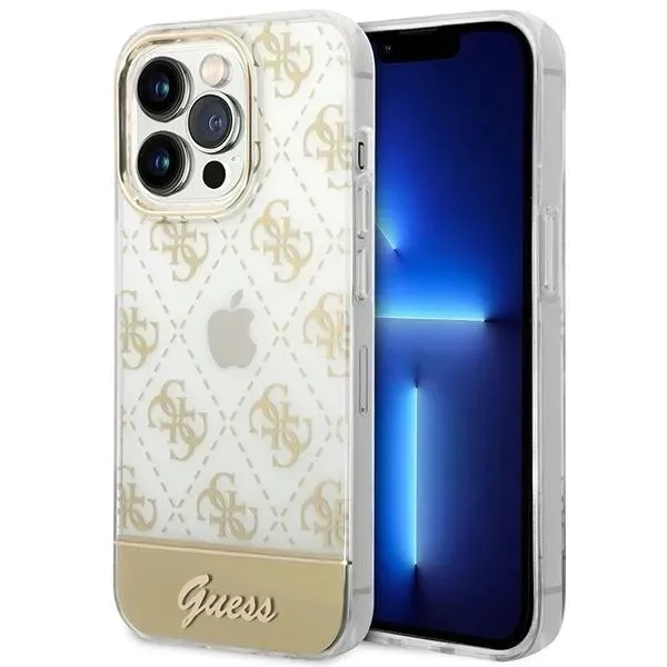 guess-etui-do-iphone-14-pro-61-zloty-gold-hardcase-4g-pattern-script