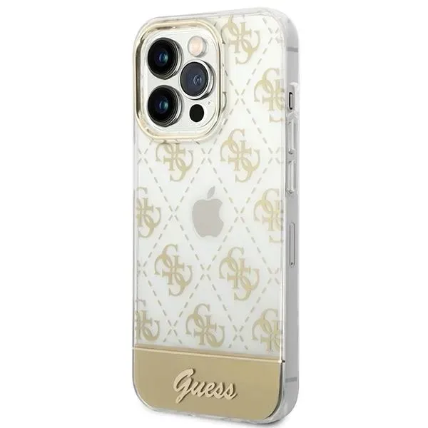guess-etui-do-iphone-14-pro-61-zloty-gold-hardcase-4g-pattern-script