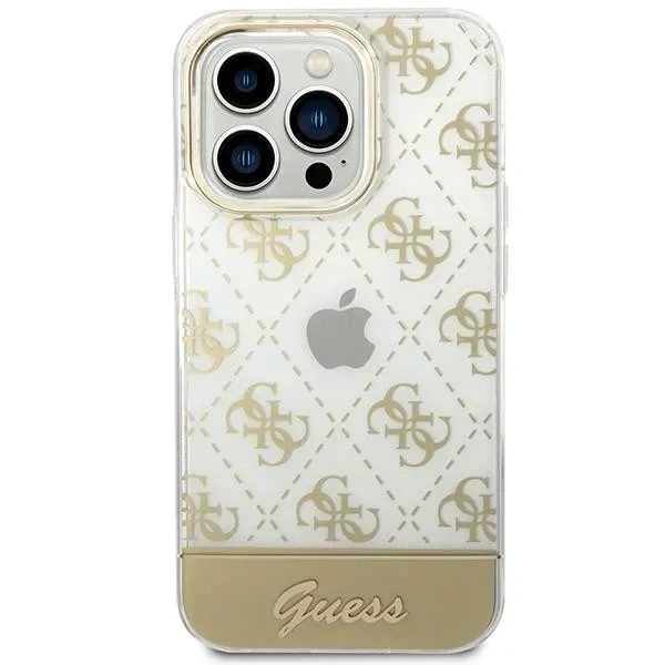 guess-etui-do-iphone-14-pro-61-zloty-gold-hardcase-4g-pattern-script