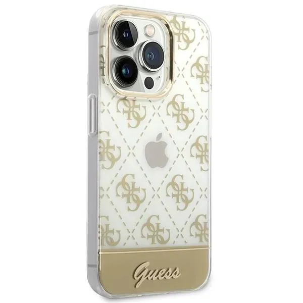 guess-etui-do-iphone-14-pro-61-zloty-gold-hardcase-4g-pattern-script