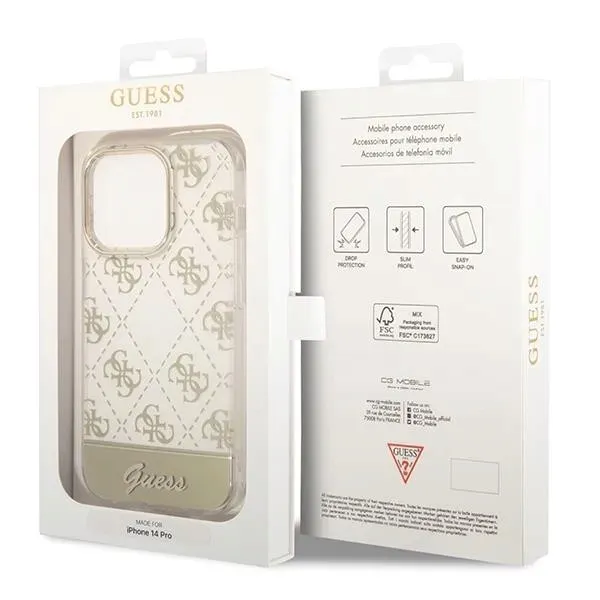 guess-etui-do-iphone-14-pro-61-zloty-gold-hardcase-4g-pattern-script
