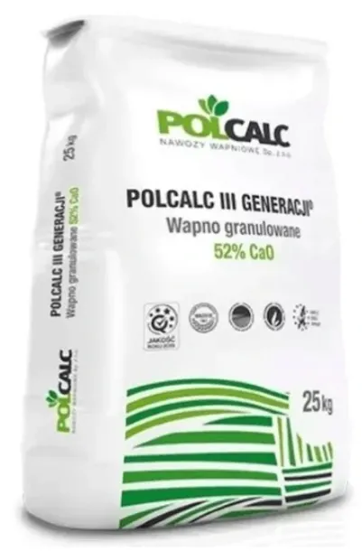 WAPNO GRANULOWANE NAWÓZ 93-98%CaCO3 POLCALC 25KG