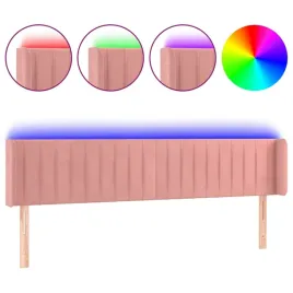 zaglowek-led-aksamitny-rozowy-203x16x78-88-cm