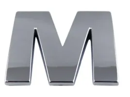 emblemat-litera-literka-cyfra-cyfry-chrom-m