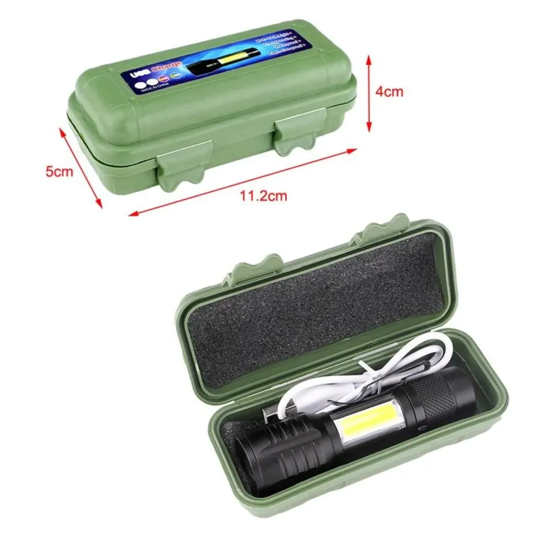 latarka-led-kieszonkowa-usb-etui-stan-nowy