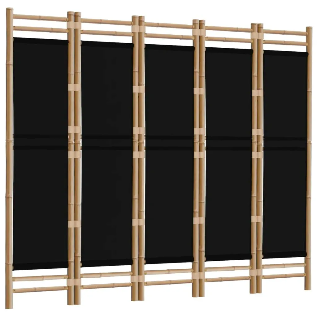 skladany-parawan-5-panelowy-200-cm-bambus-i-plotno-stan-nowy
