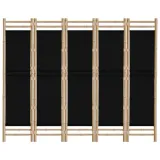 skladany-parawan-5-panelowy-200-cm-bambus-i-plotno-stan-nowy