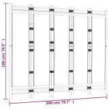 skladany-parawan-5-panelowy-200-cm-bambus-i-plotno-stan-nowy