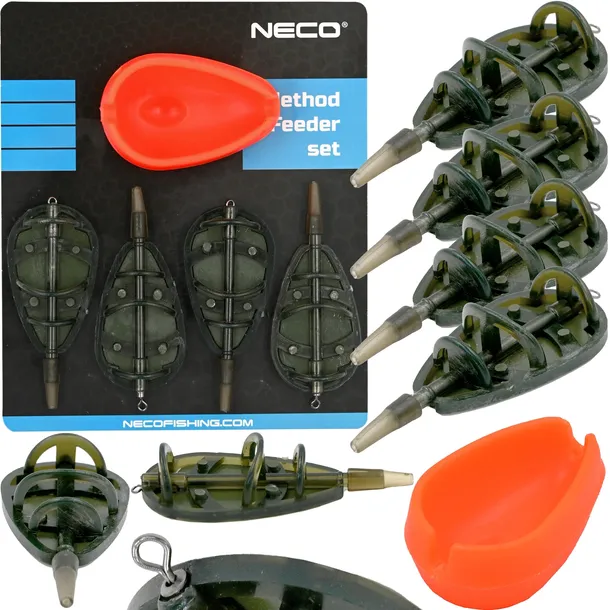 zestaw 4x KOSZYK METHOD FEEDER 20G 30G 40G 50G FORMA PODAJNIK neco 4+1