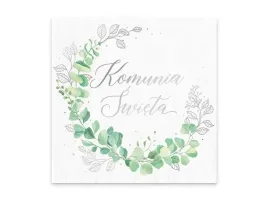 serwetki-komunia-swieta-eukaliptus-biale-srebrny-napis-33-cm-10-szt