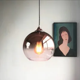 lampa-sufitowa-szklana-lustrzana-kula-rose-gold