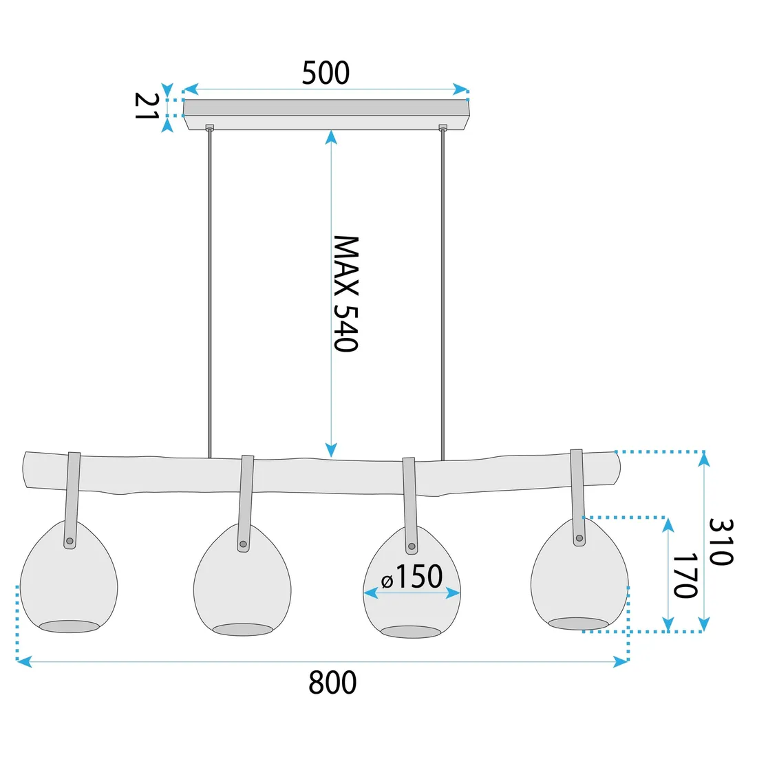 lampa-sufitowa-wiszaca-4-punktowa-przyciemniane-szklo-drewno-e27-stan-nowy