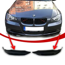 bmw-e90-e91-dokladki-splitterki-przedniego-zderzaka-czarny-polysk