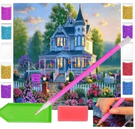 haft-diamentowy-obraz-40x30-duzy-zestaw-domek-z-ogrodem-willa-palac-dom